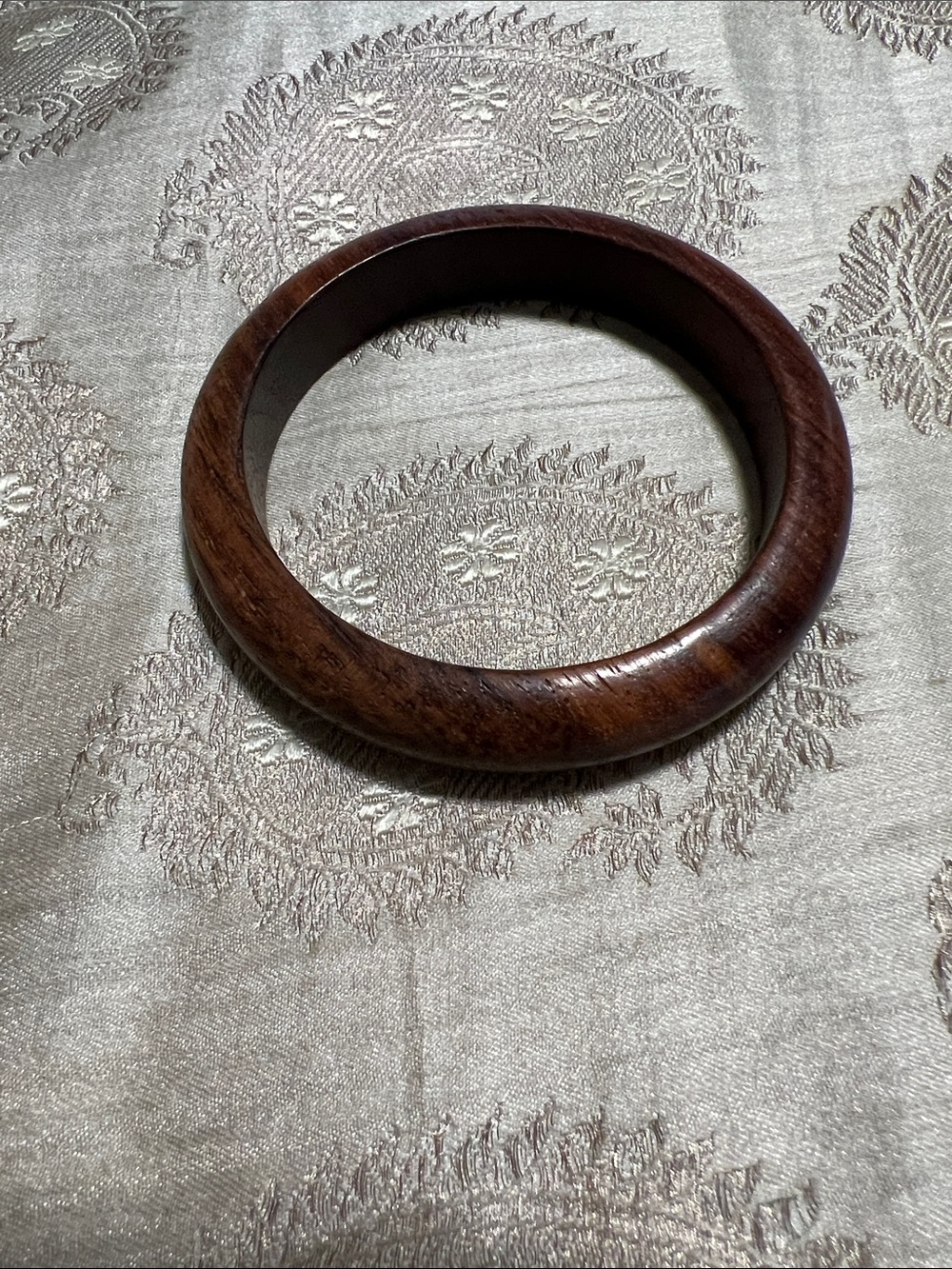 Smooth Dark Wooden Bangle Bracelet